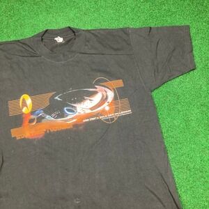 Vintage Star Trek Voyager Shirt Mens M Black 1999 TV Show Promo Logo Graphic Tee